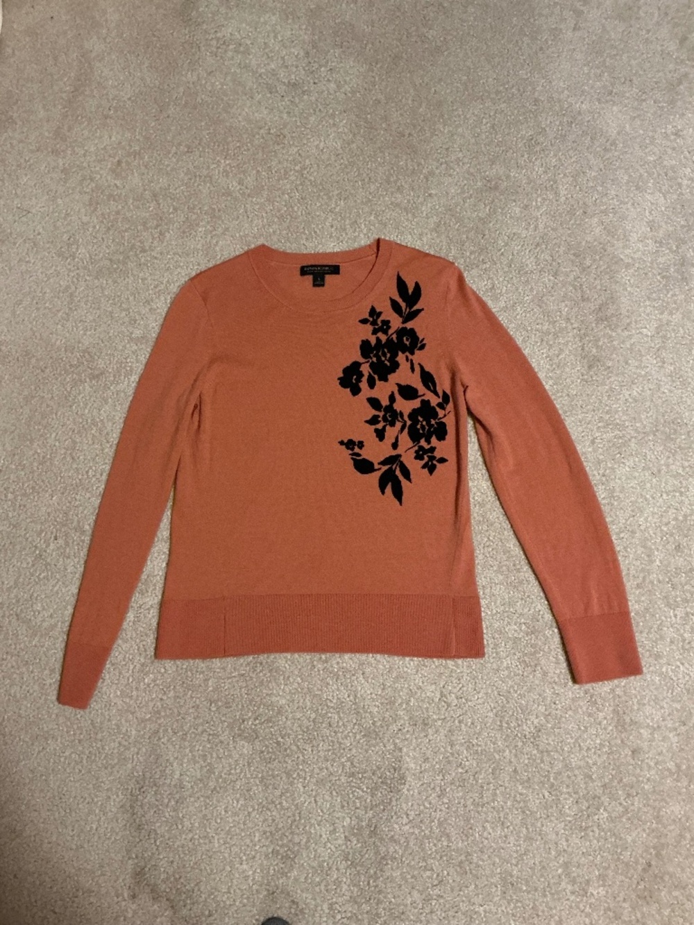 Banana Republic Washable Merino Floral Crewneck Sweater